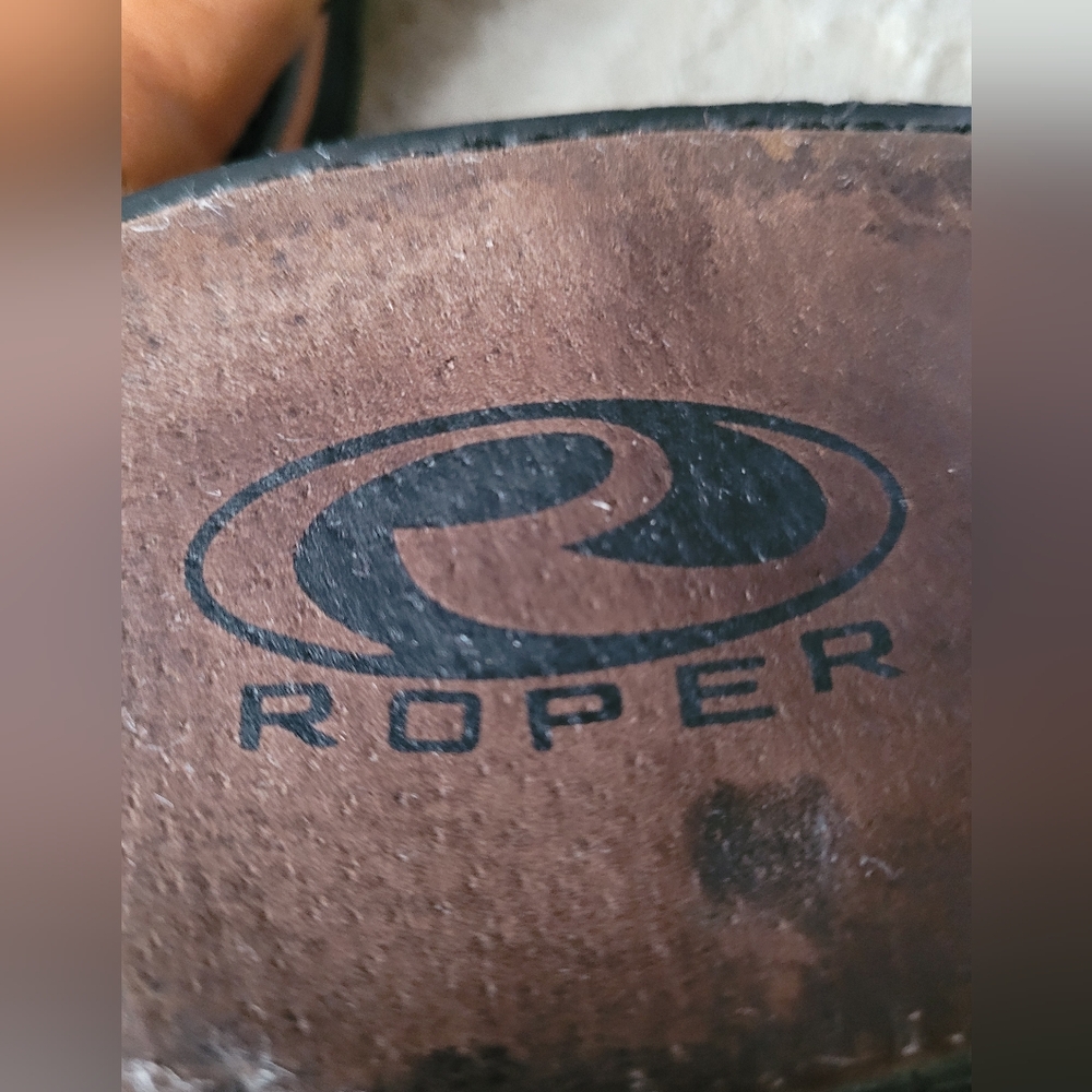 Roper Western Leather Slides - Picture 4 of 10